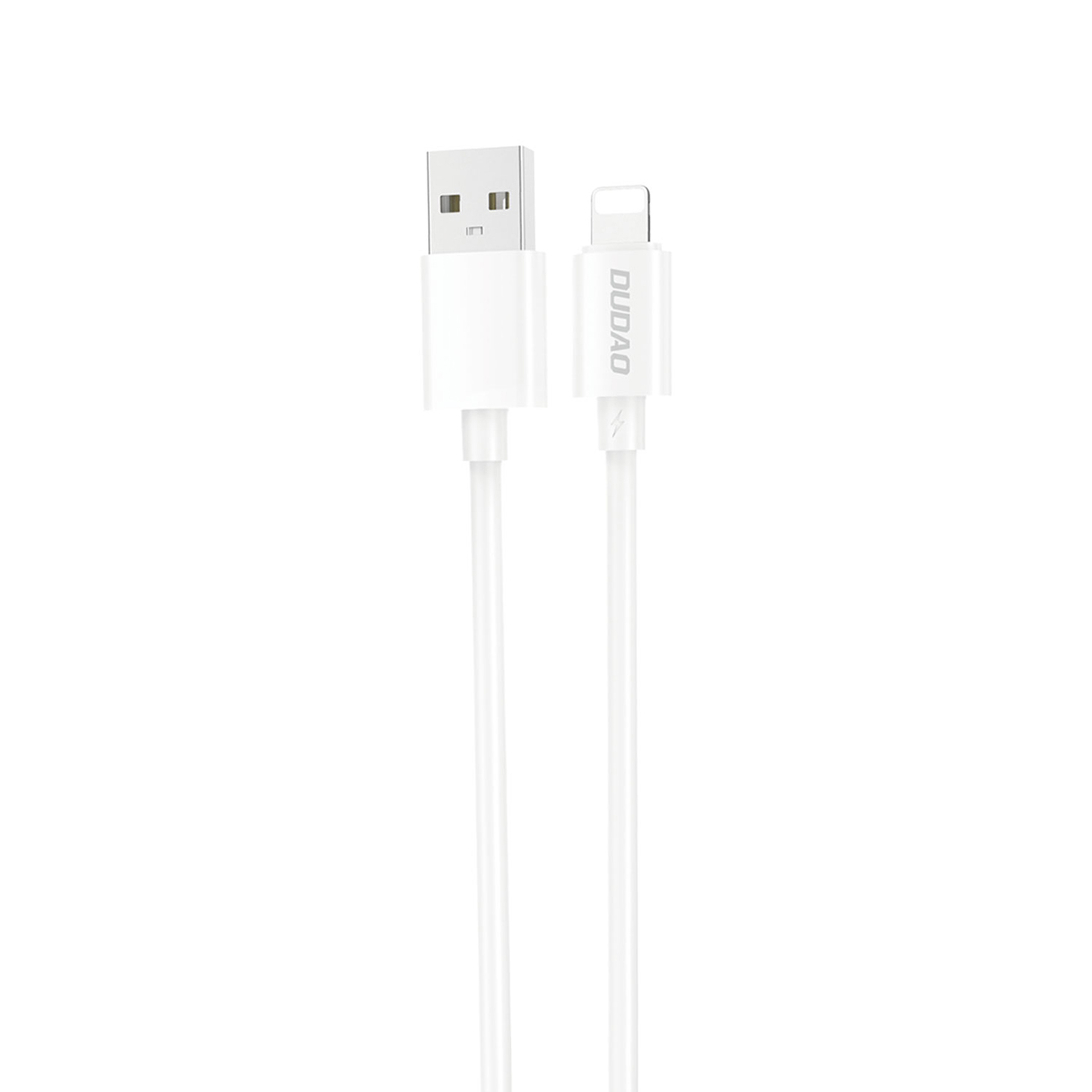 Cablu Dudao L4SL cu conectori USB-A/Lightning cu un curent de 5 A și o lungime de 1 m pe fundal alb